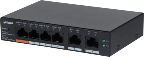 Коммутатор Dahua DH-CS4006-4GT-60 (L2) 4x1Гбит/с 2xКомбо(1000BASE-T/SFP) 60W управляемый DH-CS4006-4GT-60