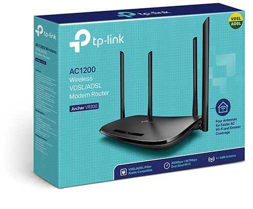 Роутер беспроводной TP-Link Archer VR300 AC1200 10/100BASE-TX/ADSL черный ARCHER VR300