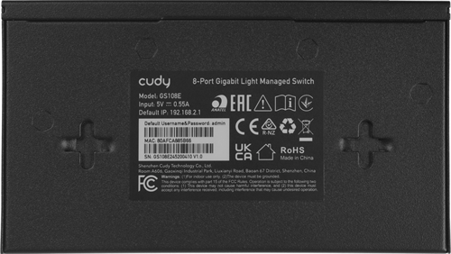 Коммутатор Cudy GS108E (L2+) 8x1Гбит/с настраиваемый GS108E