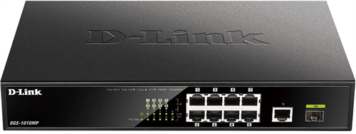 Коммутатор D-Link DGS-1010MP/A1A 9x1Гбит/с 1SFP 8PoE 125W неуправляемый DGS-1010MP/A1A