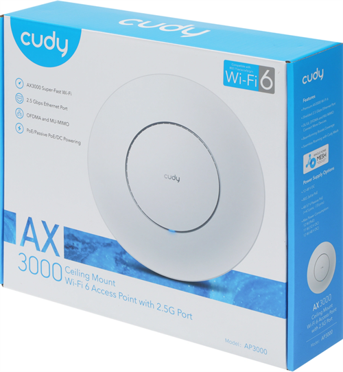 Точка доступа Cudy AP3000 AX3000 10/100/1000/2500BASE-T белый AP3000