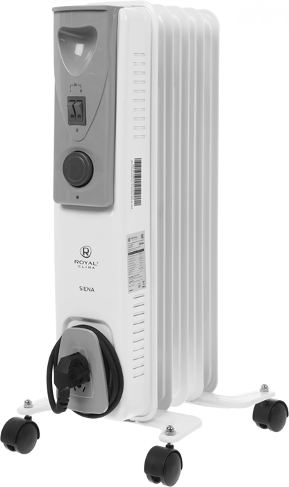 Радиатор масляный Royal Clima Siena ROR-S5-1000M 1000Вт белый/серый ROR-S5-1000M