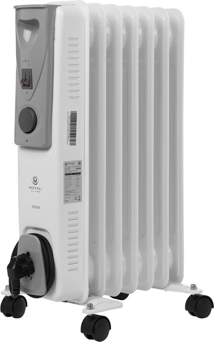 Радиатор масляный Royal Clima Siena ROR-S7-1500M 1500Вт белый/серый ROR-S7-1500M