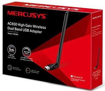 Сетевой адаптер Wi-Fi Mercusys MU6H AC650 USB 2.0 (ант.внеш.несъем.) 1ант. MU6H