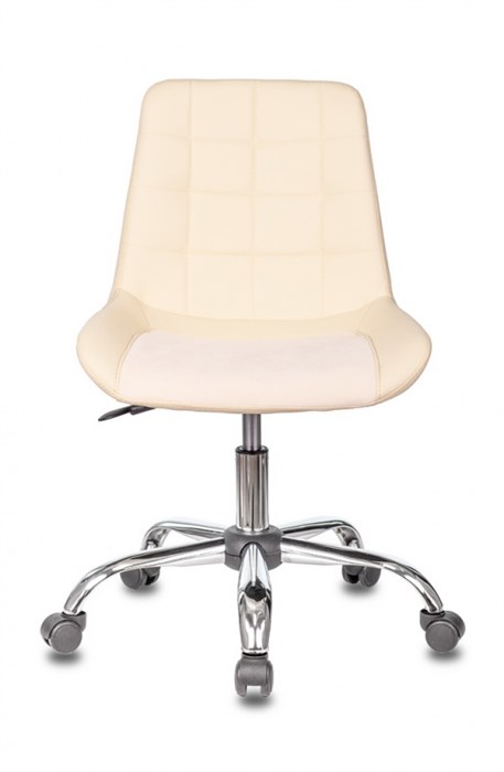 Кресло Бюрократ CH-350SL светло-бежевый текстиль/экокожа крестов. металл хром CH-350SL/IVORY