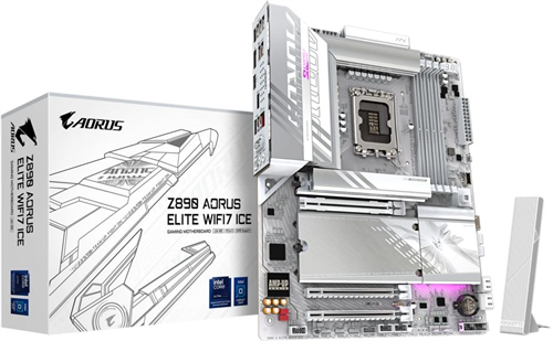 Материнская плата Gigabyte Z890 AORUS ELITE WIFI7 ICE Soc-1851 Intel Z890 4xDDR5 ATX AC`97 8ch(7.1)  Z890 A ELITE WF7 ICE