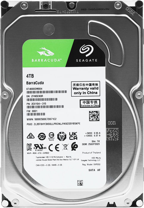 Жесткий диск Seagate SATA-III 4TB ST4000DM004 Desktop Barracuda 4KN (5400rpm) 256Mb 3.5" ST4000DM004