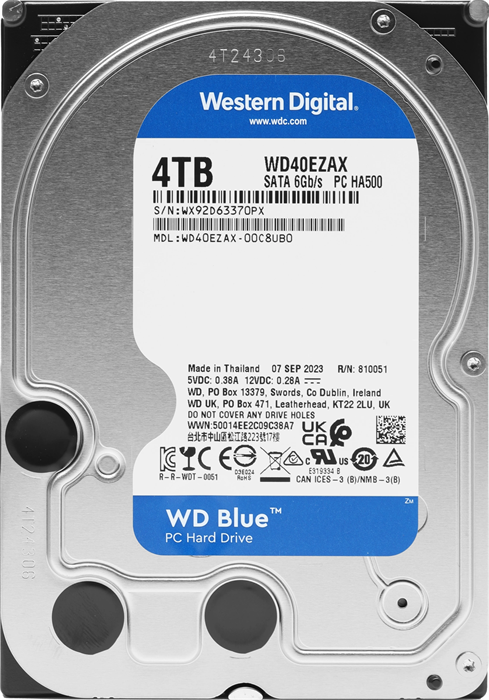 Жесткий диск WD SATA-III 4TB WD40EZAX Desktop Blue (5400rpm) 256Mb 3.5" WD40EZAX