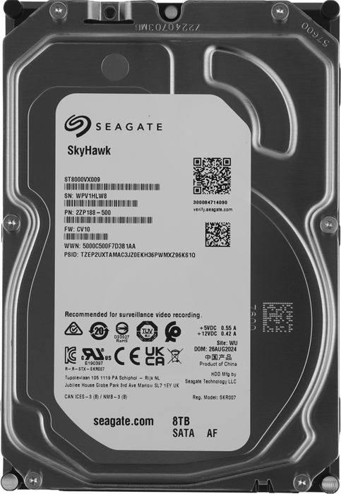 Жесткий диск Seagate SATA-III 8TB ST8000VX009 Surveillance Skyhawk 4KN (5400rpm) 256Mb 3.5" ST8000VX009