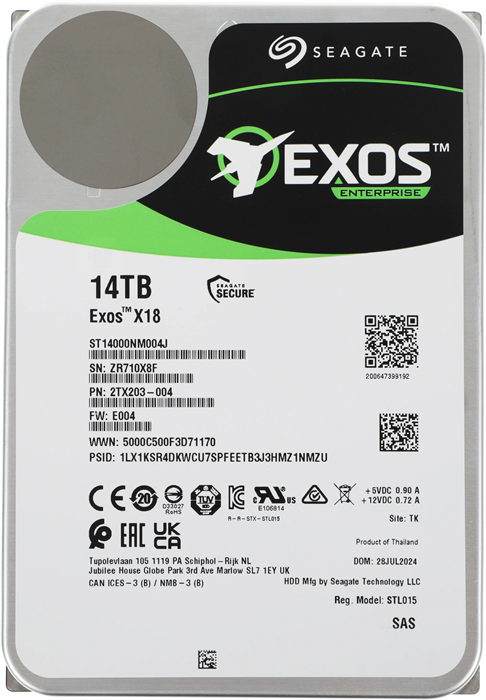 Жесткий диск Seagate SAS 3.0 14TB ST14000NM004J Server Exos X18 4KN (7200rpm) 256Mb 3.5" ST14000NM004J