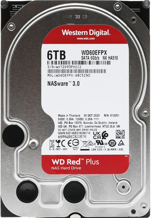 Жесткий диск WD SATA-III 6TB WD60EFPX NAS Red Plus (5400rpm) 256Mb 3.5" WD60EFPX