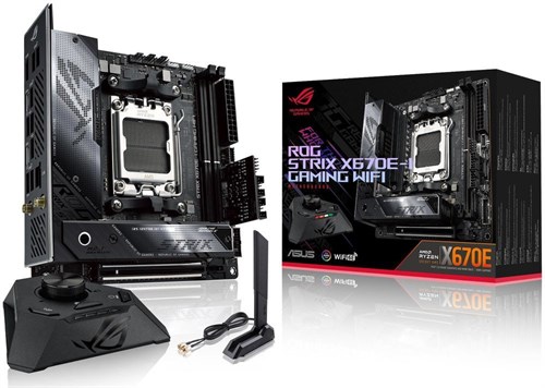 Материнская плата Asus ROG STRIX X670E-I GAMING WIFI Socket AM5 AMD X670 2xDDR5 mini-ITX AC`97 8ch(7 ROG STRIX X670E-I GAMING WIFI