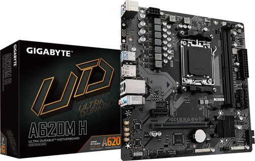 Материнская плата Gigabyte A620M H Socket AM5 AMD A620 2xDDR5 mATX AC`97 8ch(7.1) GbLAN RAID+HDMI+DP A620M H