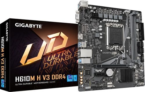 Материнская плата Gigabyte H610M H V3 DDR4 Soc-1700 Intel H610 2xDDR4 mATX AC`97 8ch(7.1) GbLAN+VGA+ H610M H V3 DDR4