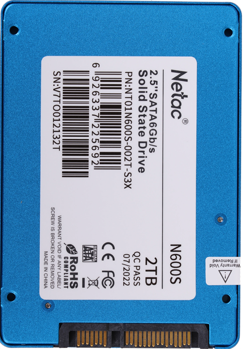 Накопитель SSD Netac SATA-III 2TB NT01N600S-002T-S3X N600S 2.5" NT01N600S-002T-S3X