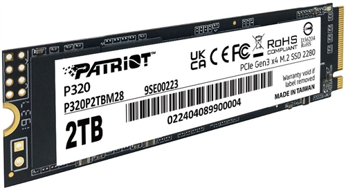 Накопитель SSD Patriot PCIe 3.0 x4 2TB P320P2TBM28 P320 M.2 2280 P320P2TBM28