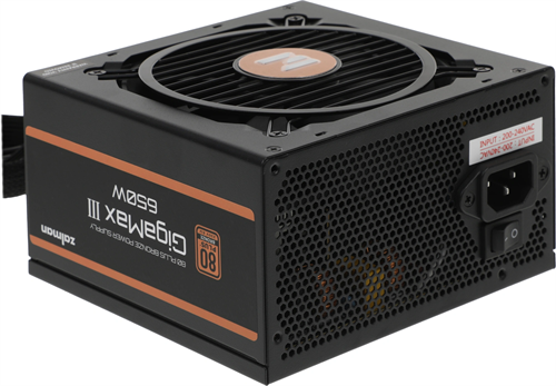 Блок питания Zalman ATX 650W ZM650-GV3 Gen.5 80+ bronze (20+4pin) APFC 120mm fan 6xSATA RTL ZM650-GV3