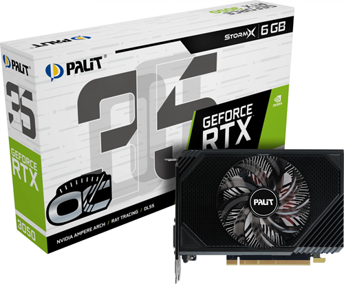 Видеокарта Palit PCI-E 4.0 PA-RTX3050 STORMX OC NVIDIA GeForce RTX 3050 6Gb 96bit GDDR6 1042/14000 D NE63050S18JE-1070F/1072F