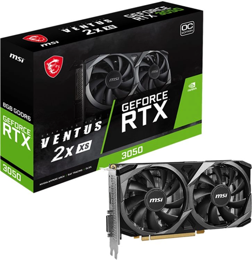 Видеокарта MSI PCI-E 4.0 RTX 3050 VENTUS 2X XS 8G OC NVIDIA GeForce RTX 3050 8Gb 128bit GDDR6 1807/1 RTX 3050 VENTUS 2X XS 8G OC