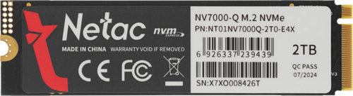 Накопитель SSD Netac PCIe 4.0 x4 2TB NT01NV7000Q-2T0-E4X NV7000Q M.2 2280 NT01NV7000Q-2T0-E4X