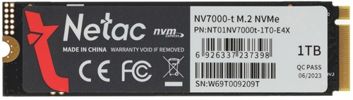 Накопитель SSD Netac PCIe 4.0 x4 1TB NT01NV7000t-1T0-E4X NV7000-t M.2 2280 NT01NV7000T-1T0-E4X