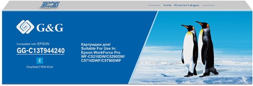 Картридж струйный G&G GG-C13T944240 голубой (45мл) для Epson WorkForce Pro WF-C5290DW/WF-C5790DWF GG-C13T944240