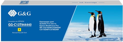 Картридж струйный G&G GG-C13T944440 желтый (45мл) для Epson WorkForce Pro WF-C5290DW/WF-C5790DWF GG-C13T944440