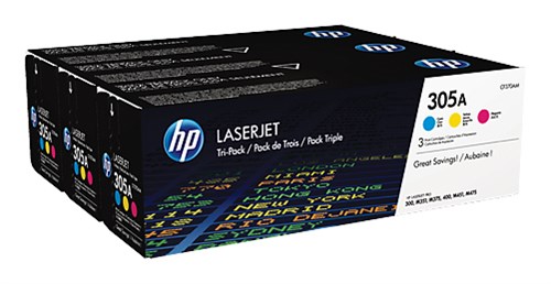 Картридж лазерный HP 305A CF370AM голубой/желтый/пурпурный бар.в компл. тройная упак. для HP CLJ M45 CF370AM