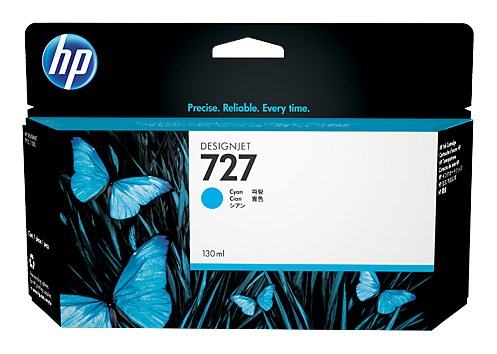 Картридж струйный HP 727 B3P19A голубой (130мл) для HP DJ T920/T1500 B3P19A
