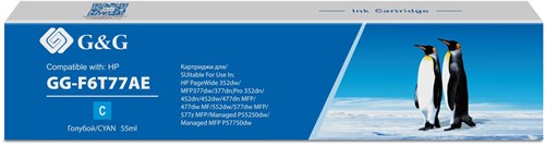 Картридж струйный G&G GG-F6T77AE 913A GG-F6T77AE голубой (55мл) для HP PW 352dw/377dw/Pro 477dw/452d GG-F6T77AE
