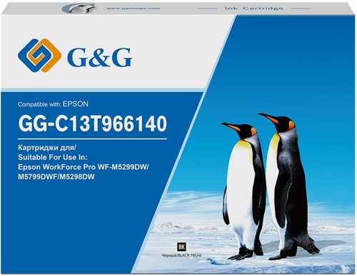 Картридж струйный G&G GG-C13T966140 T9661 черный (40000стр.) (795мл) для Epson WorkForce Pro WF-M529 GG-C13T966140