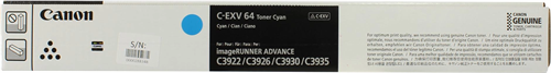 Картридж лазерный Canon C-EXV64C 5754C002 голубой (25500стр.) для Canon iR ADV C3922i/С3926i/С3930i/ 5754C002