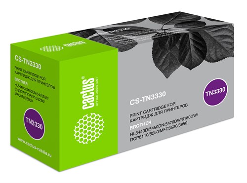 Картридж лазерный Cactus CS-TN3330 TN-3330 черный (3000стр.) для Brother HL-5440D/5450DN/5470DW/6180 CS-TN3330