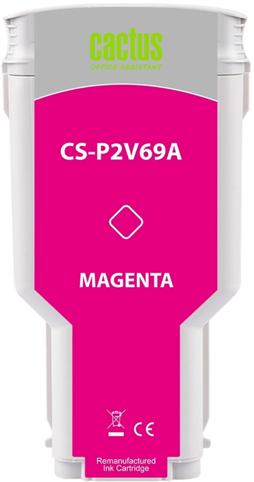 Картридж струйный Cactus CS-P2V69A №730 пурпурный (300мл) для HP Designjet T1600/1700/2600 с чипом CS-P2V69A