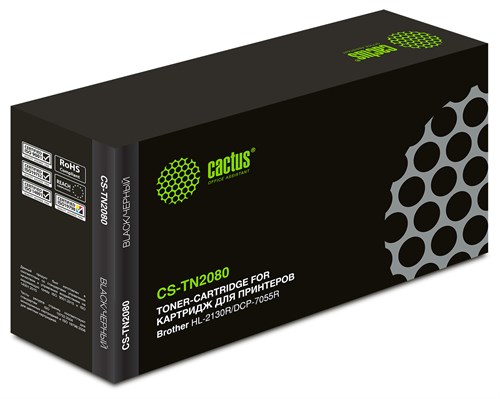 Картридж лазерный Cactus CS-TN2080 TN-2080 черный (700стр.) для Brother HL-2130R/DCP-7055R CS-TN2080