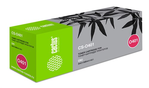 Картридж лазерный Cactus CS-O401 44992403 черный (1500стр.) для Oki B401/MB441/451 CS-O401