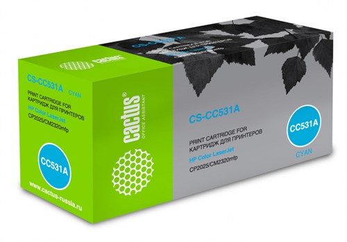 Картридж лазерный Cactus CS-CC531A CC531A голубой (2800стр.) для HP Color LaserJet CP2025/CM2320 CS-CC531A
