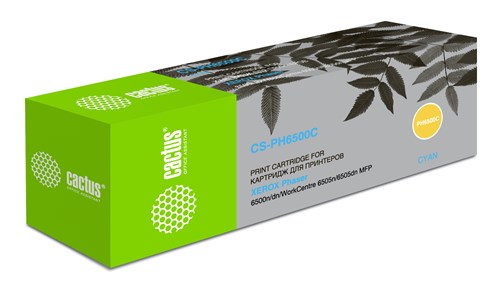 Картридж лазерный Cactus CS-PH6500C 106R01601 голубой (2500стр.) для Xerox Phaser 6500/WorkCentre 65 CS-PH6500C