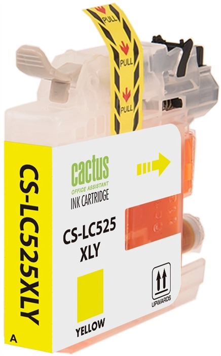 Картридж струйный Cactus CS-LC525XLY желтый (14.4мл) для Brother DCP-J100/J105/J200 с чипом CS-LC525XLY