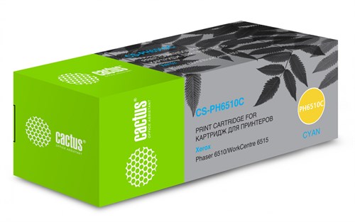 Картридж лазерный Cactus CS-PH6510C 106R03485 голубой (2400стр.) для Xerox Phaser 6510DN/WC 6515DN CS-PH6510C