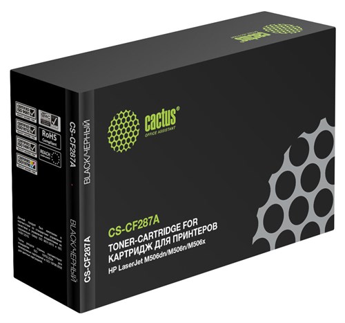 Картридж лазерный Cactus CS-CF287A CF287A черный (9000стр.) для HP LJ M506dn/M506n/M506x CS-CF287A