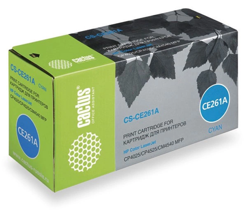 Картридж лазерный Cactus CS-CE261A CE261A голубой (11000стр.) для HP LJ CP4025/CP4525/CM4540 CS-CE261A