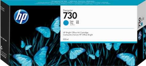 Картридж струйный HP 730 P2V68A голубой (300мл) для HP DJ T1700 P2V68A