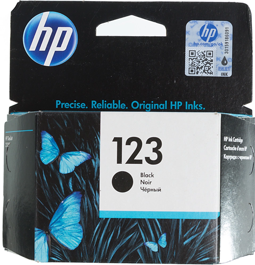 Картридж струйный HP 123 F6V17AE черный печ.гол.в компл. (120стр.) для HP DJ 2130 F6V17AE