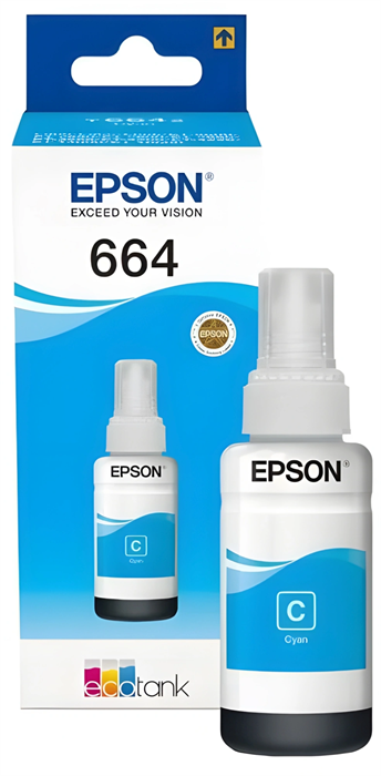Чернила Epson 664 C13T66424A голубой 70мл для Epson L100 C13T66424A
