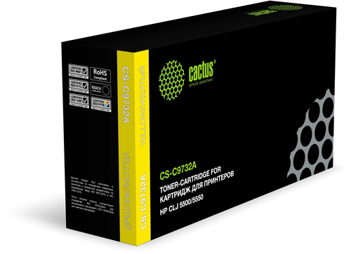 Картридж лазерный Cactus CS-C9732A желтый (12000стр.) для HP CLJ 5500/5550 CS-C9732A