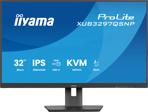 Монитор Iiyama 32" ProLite XUB3297QSNP-B1 черный IPS LED 1ms 16:9 HDMI M/M матовая HAS Piv 1000:1 35 XUB3297QSNP-B1