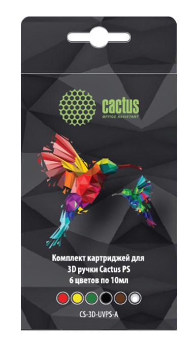 Пластик для ручки 3D Cactus CS-3D-UVPS-A УФ-полимер 6цв. CS-3D-UVPS-A