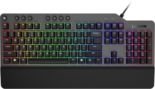 Клавиатура Lenovo K500 RGB механическая черный USB Multimedia for gamer LED (подставка для запястий) GY40T26479