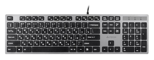Клавиатура A4Tech KV-300H серый/черный USB slim кабель 1.5м KV-300H